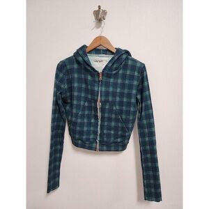Tee Lab Plaid Hoodie Size M